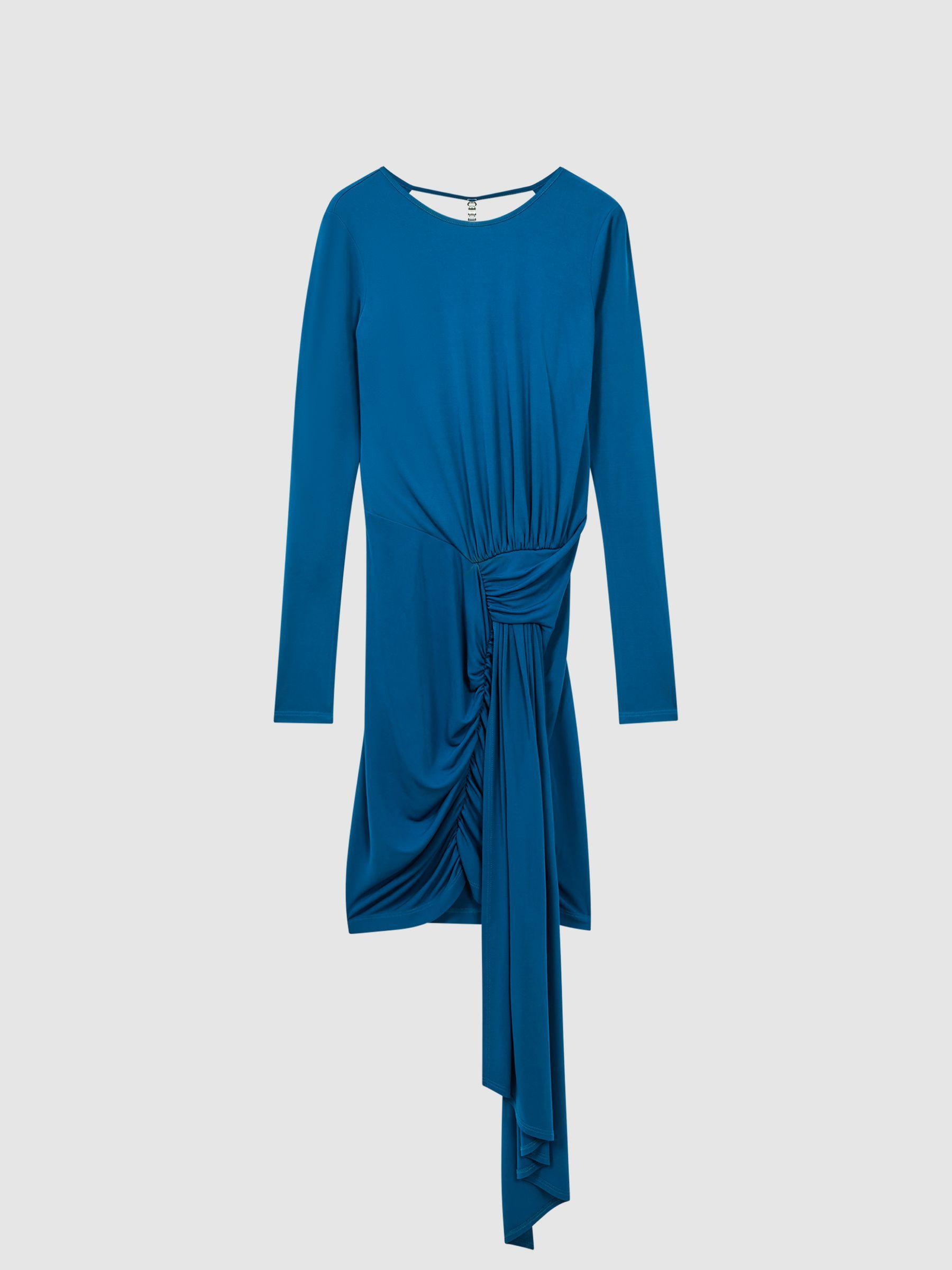 Embellished Chain Bodycon Mini Dress in Teal Product Image