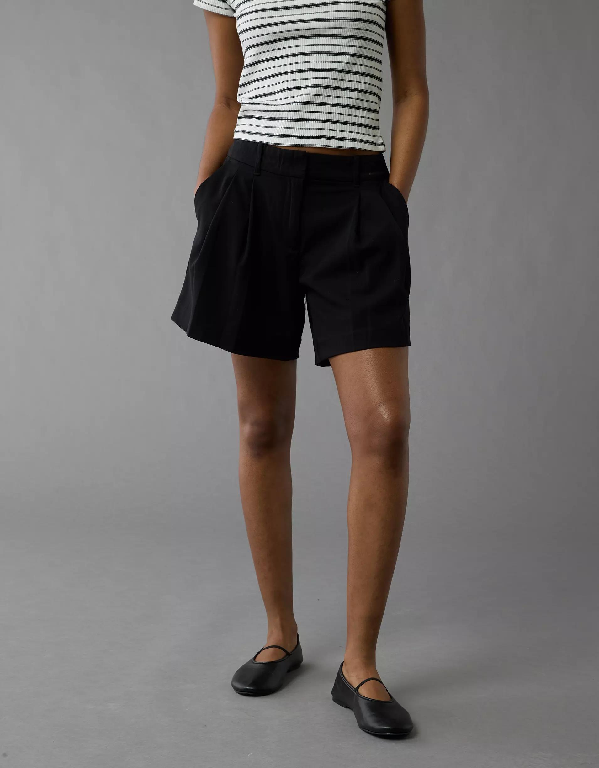 AE 6" Stretch High-Waisted Pleated Trouser Short Product Image