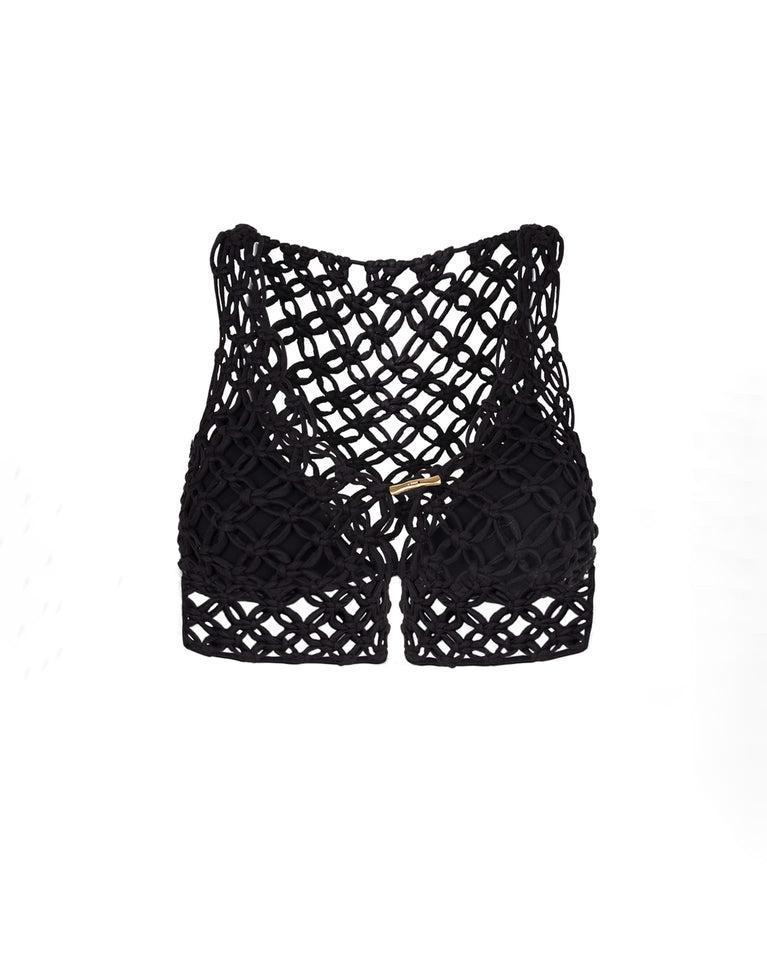 Gio Macrame Mini Skirt - Black Product Image