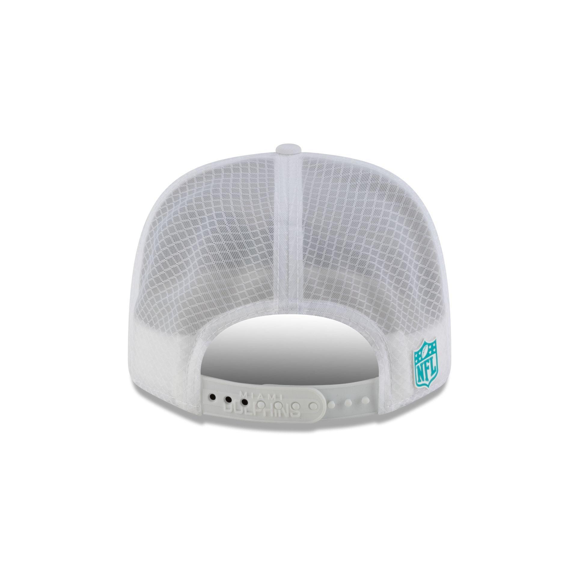 Miami Dolphins 2025 Sideline Hot Weather White 9SEVENTY Trucker Hat Male Product Image