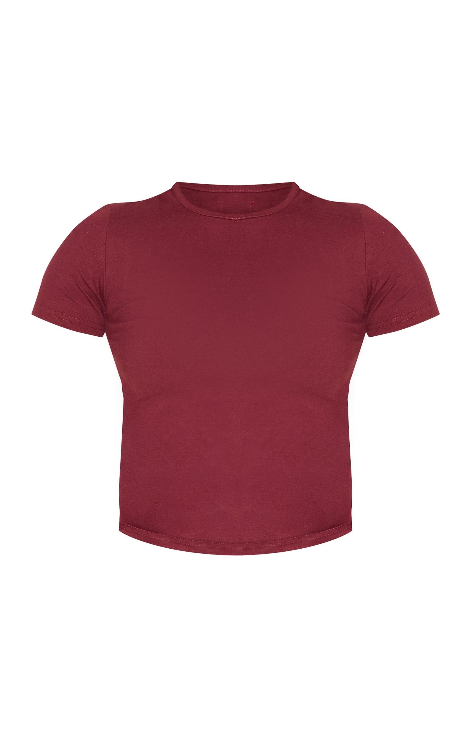 Tall Burgundy Premium Cotton Cap Sleeve T-shirt Product Image