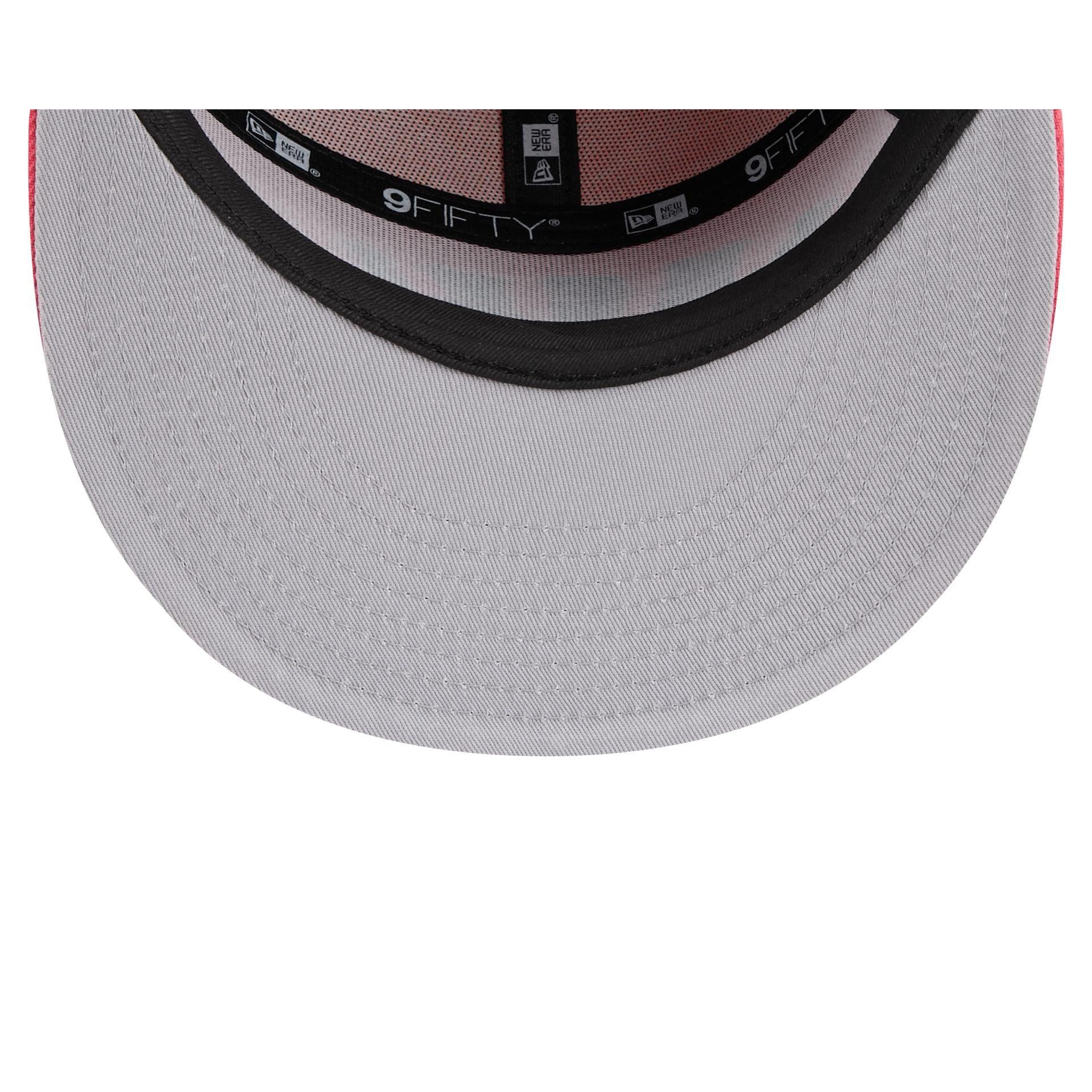 Los Angeles Angels Coral Split Panel 9FIFTY Snapback Hat Male Product Image