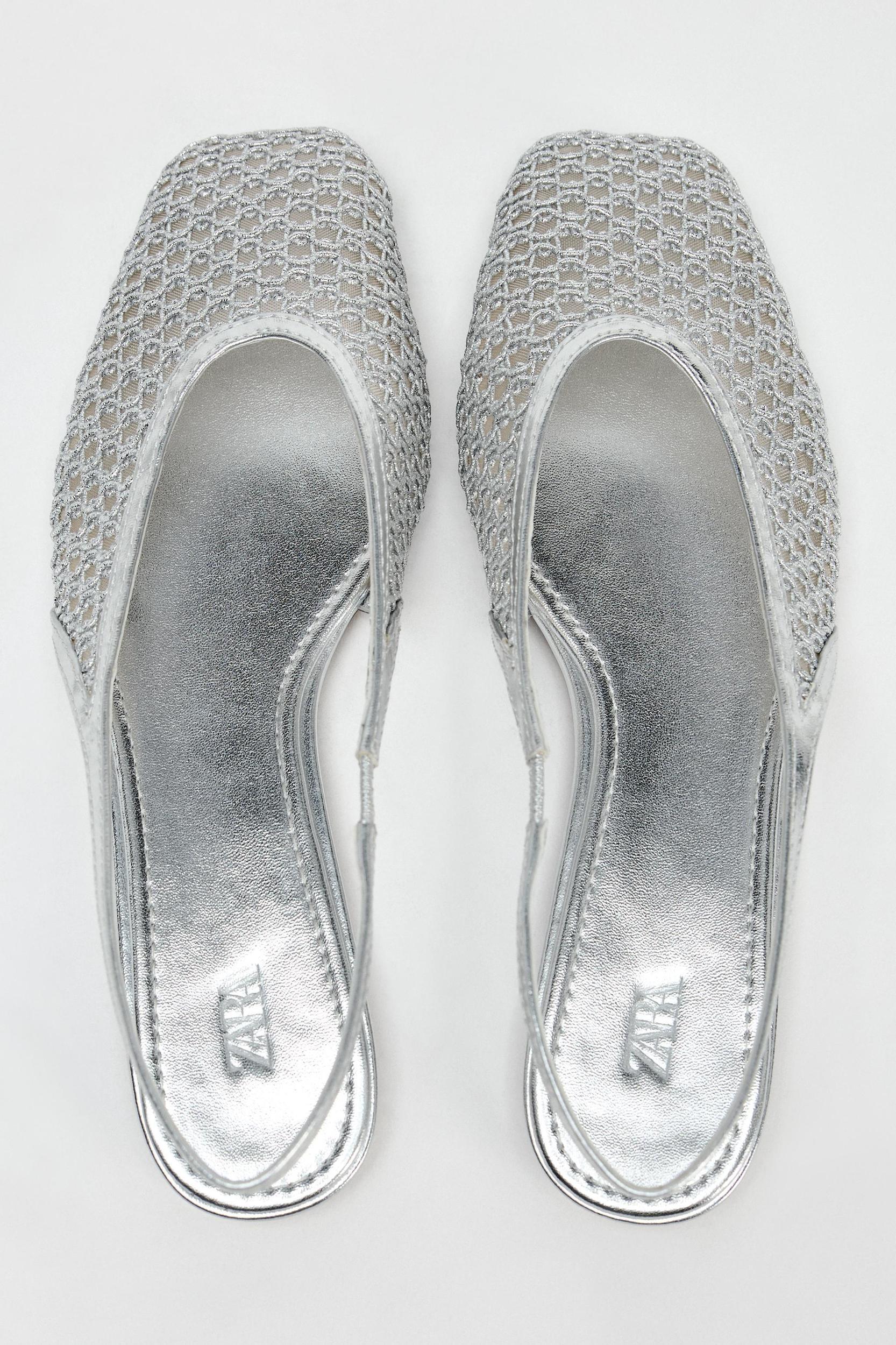 METALLIC EFFECT BRAIDED SLINGBACKS Product Image