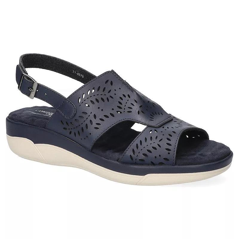 Easy Street Primrose Women's Comfort Platform Slingback Sandals, Size: 7 Wide, Blue Product Image