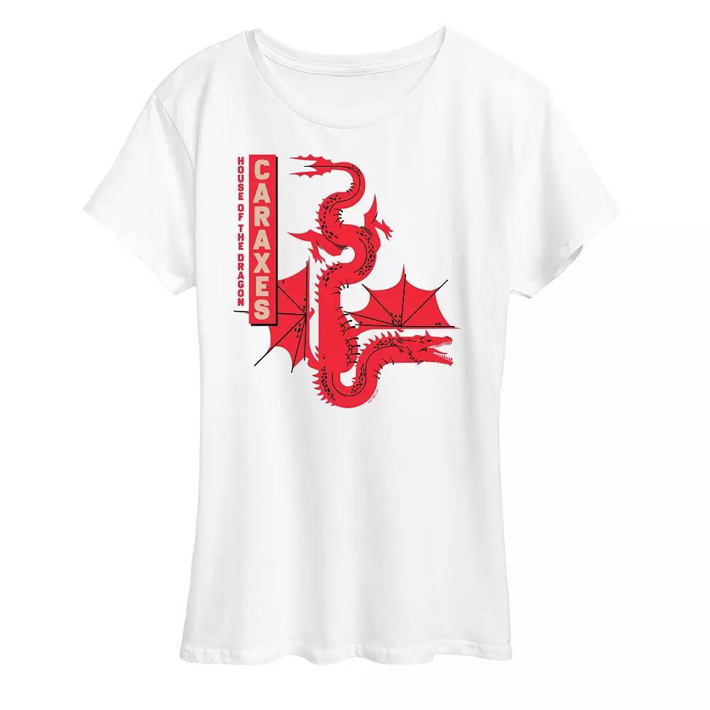 Womens House of the Dragon Caraxes Dragon Graphic Tee Grey Gray Product Image