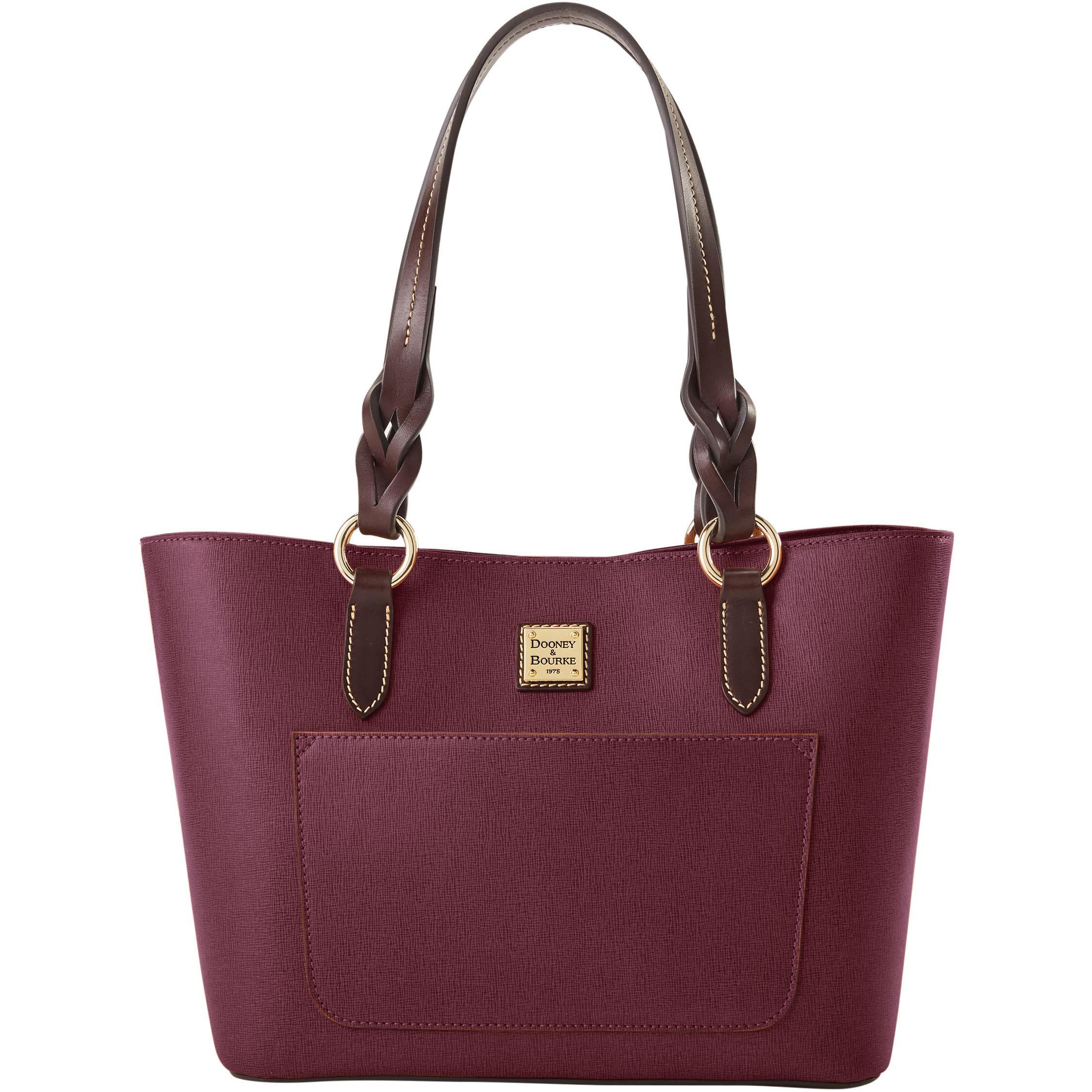 Dooney & Bourke Womens Saffiano Gretchen Leather Tote Shopping Bag in Bordeaux Product Image