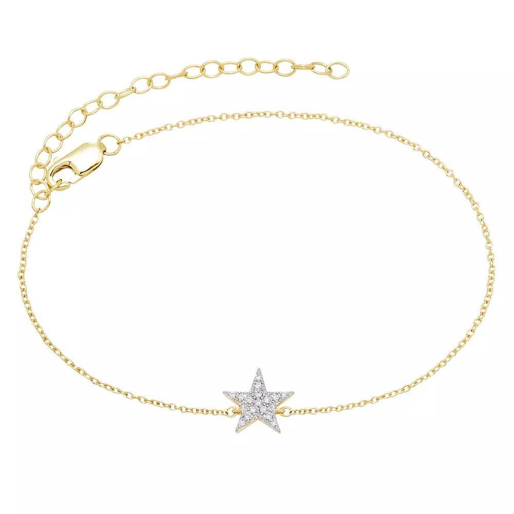 Its Personal 10k Gold Diamond Star Bracelet, Womens Product Image