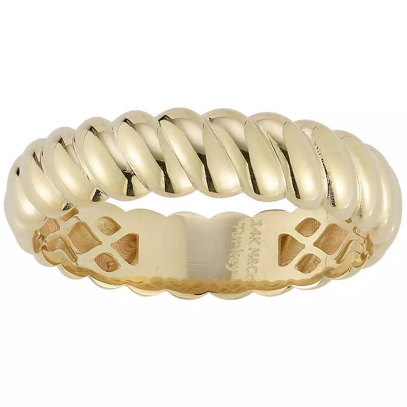 LUMINOR GOLD 14k Gold Twist Band Ring, Women's, Size: 7 Product Image