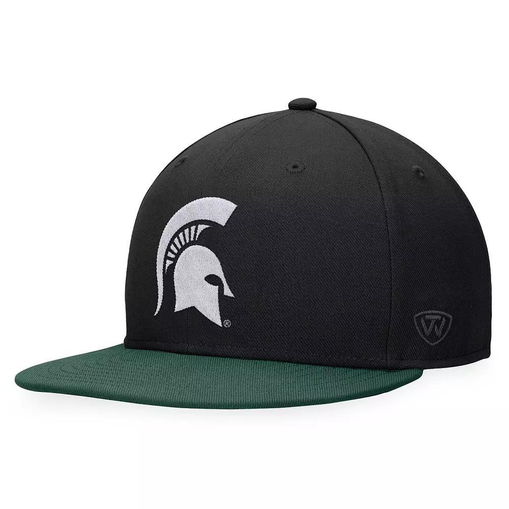 Men's Top of the World Black Michigan State Spartans Fitted Hat, Size: 7 1/2 Product Image
