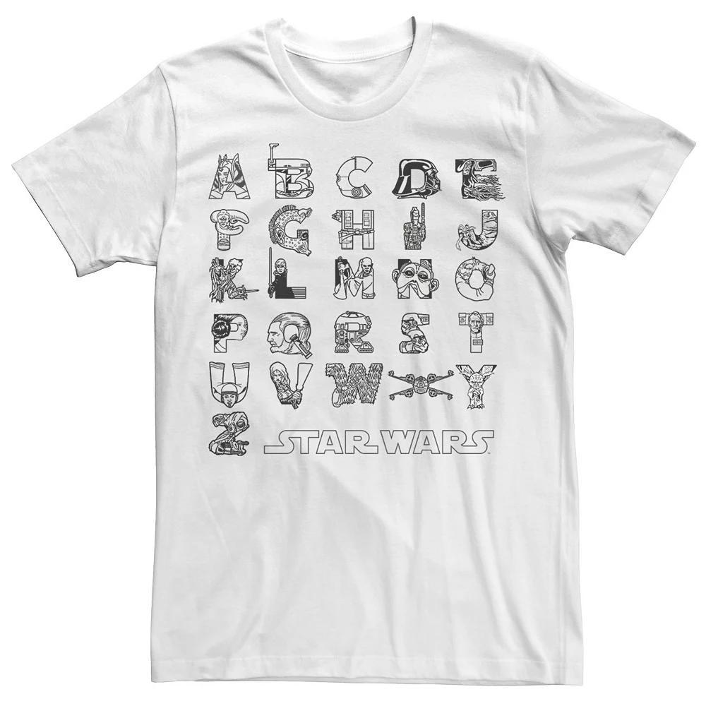 Men's Star Wars Alphabet Characters Graphic Tee, Size: Medium, White Product Image