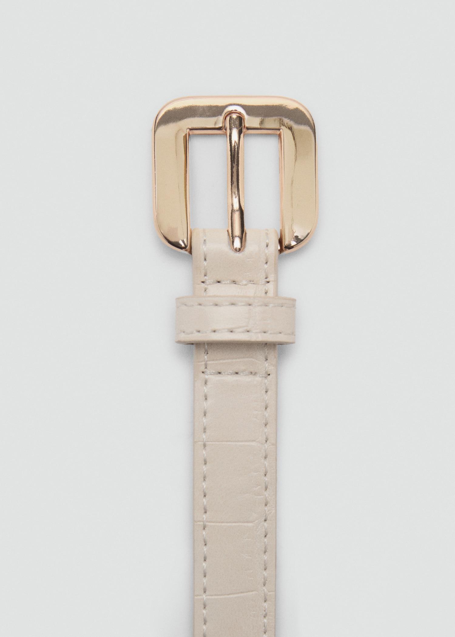 Croco leather-effect belt - Women | MANGO USA Product Image