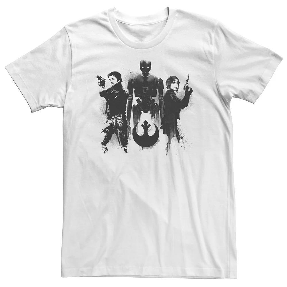 Big & Tall Star Wars Rogue One Group Shot Paint Drip Portrait Tee, Men's, Size: XLT, White Product Image
