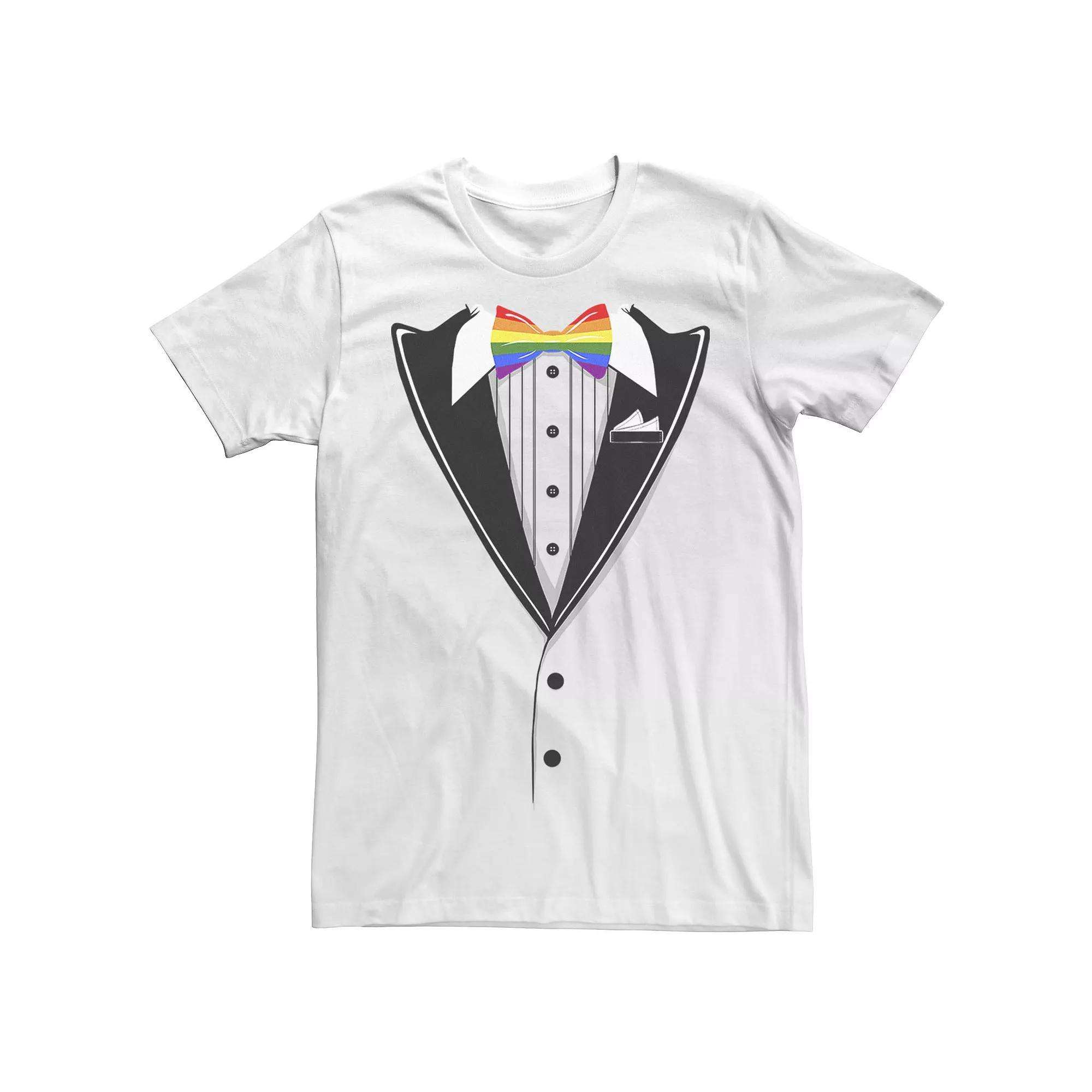 Big & Tall Pride Bowtie Costume Tee, Men's, Size: XLT, White Product Image