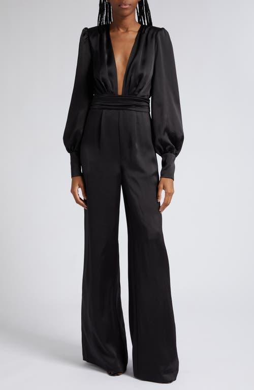 Womens Madelane Satin Plunge Jumpsuit Product Image