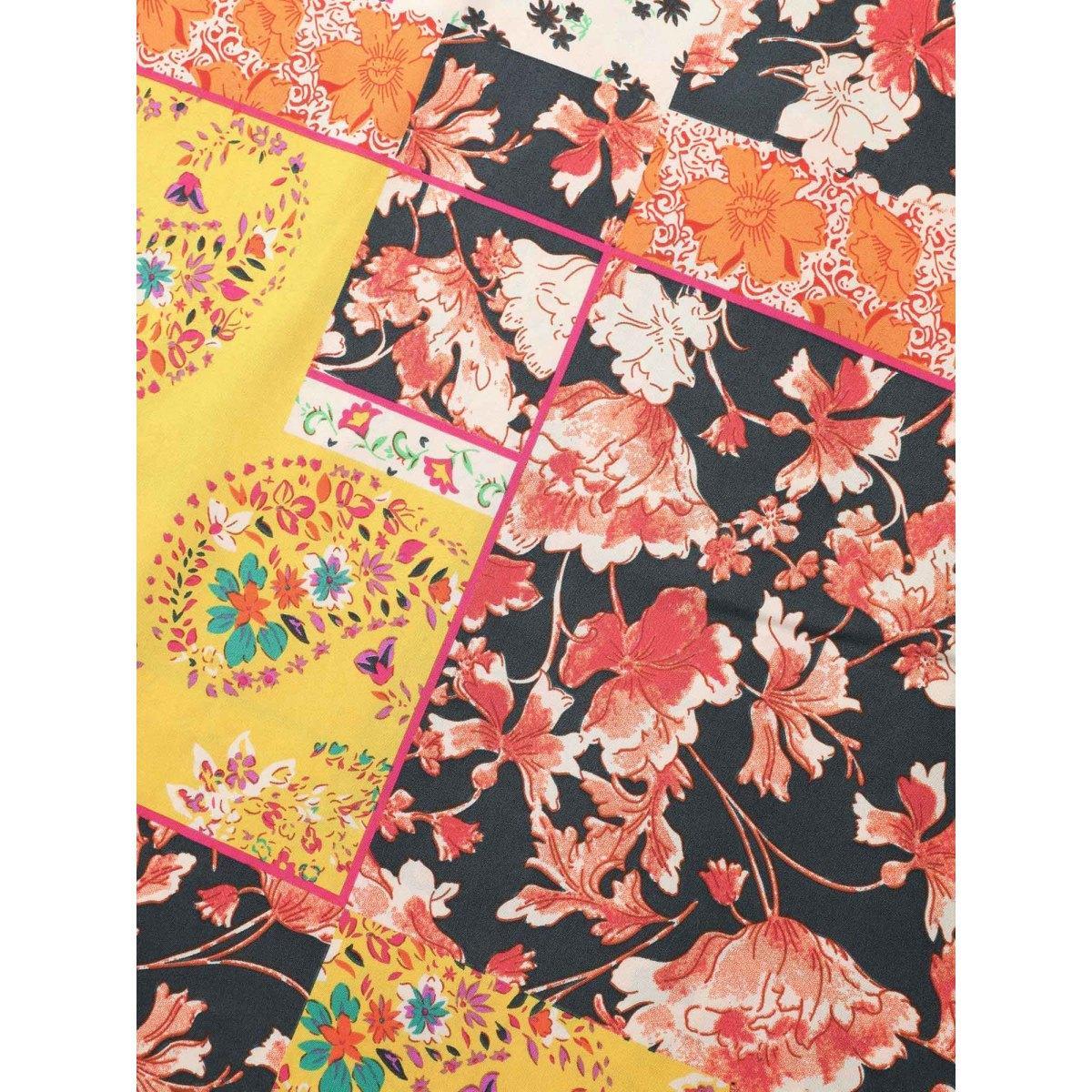 Plus Size Boho Floral Print Cold-Shoulder Midi Dress Multicolor Women Non Sleeveless Curvy BloomChic 26/4X Product Image