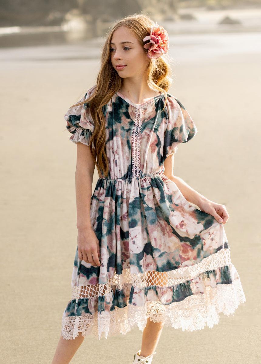 Arella Dress in Cool Watercolor Girls Product Image