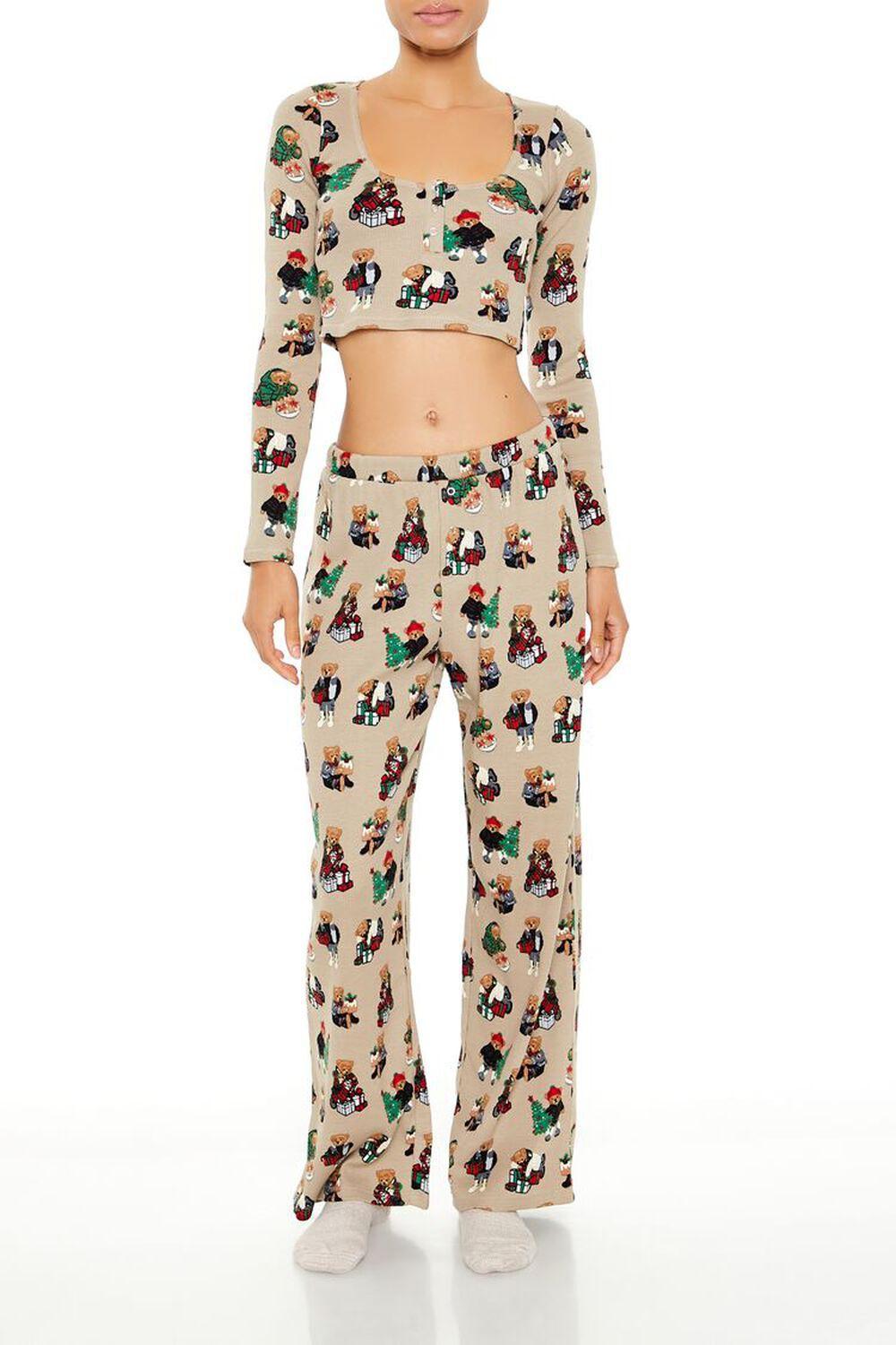 Christmas Teddy Bear Pajama Top | Forever 21 Product Image