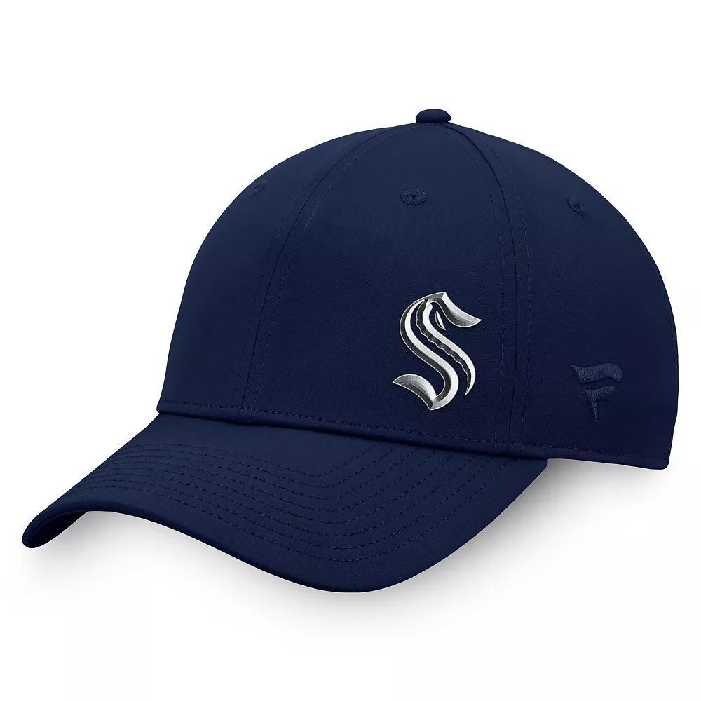Men's Fanatics Branded  Deep Sea Blue Seattle Kraken Authentic Pro Road Side Logo Adjustable Hat, Krk Blue Product Image