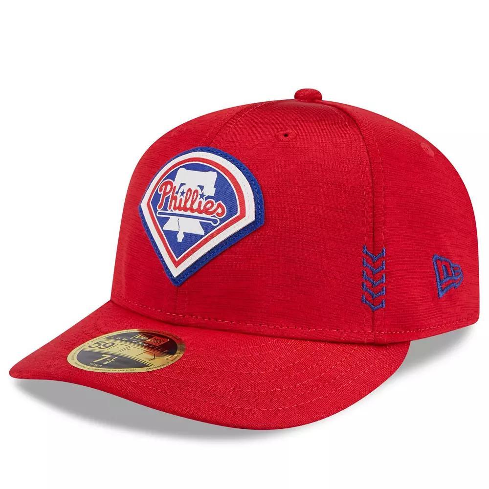 Men's New Era  Red Philadelphia Phillies 2024 Clubhouse Low Profile 59FIFTY Fitted Hat, Size: 7 1/2 Product Image