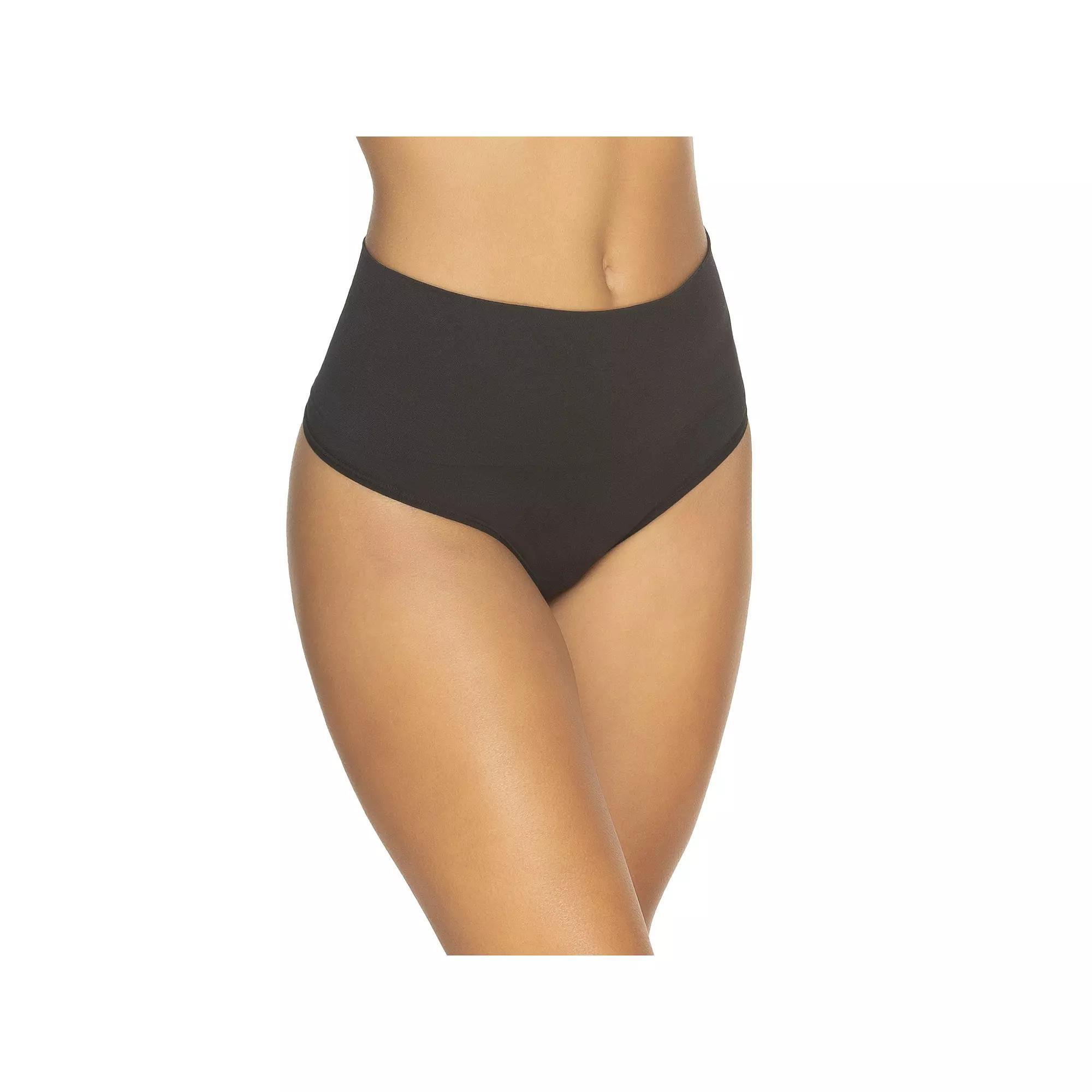Women's Jezebel Fusion Waist Shaping Thong Panty 4198P1, Size: Medium, Black Blk Product Image