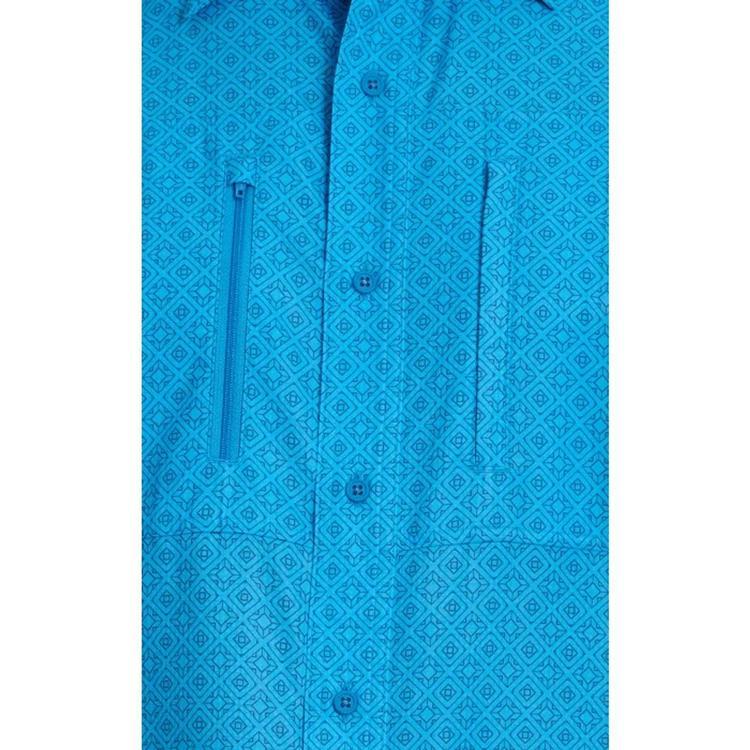 Ariat® Men's S/S Blue Geo Print VentTEK Button Shirt Product Image