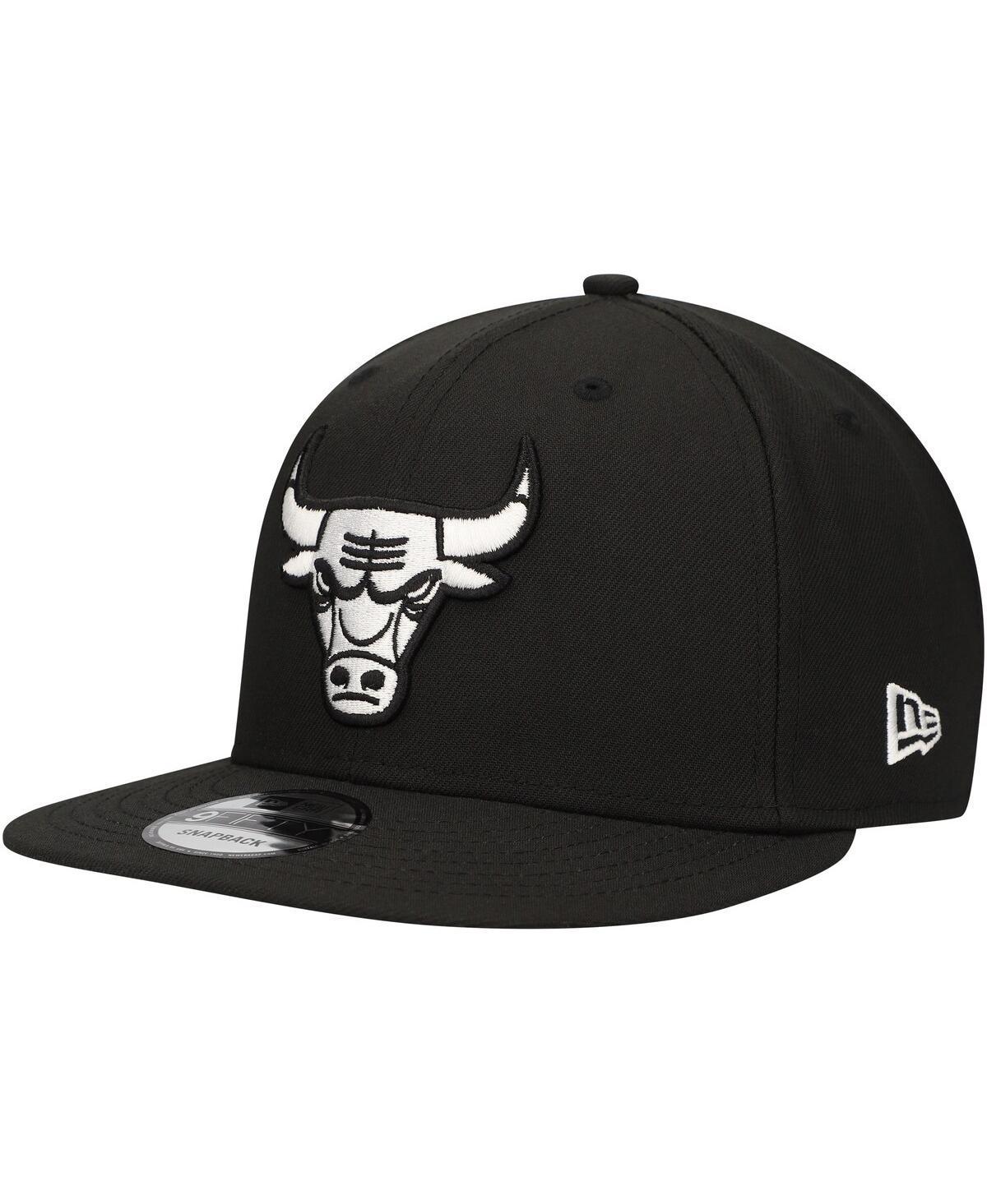Men's New Era Black Chicago Bulls Chainstitch 9FIFTY Snapback Hat Product Image