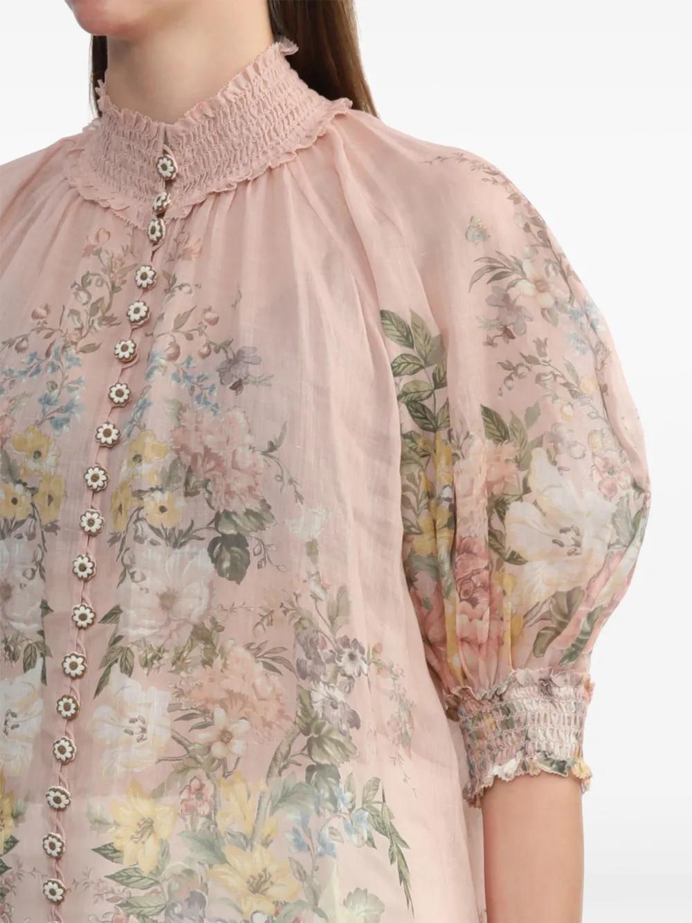 Waverly floral-print ramie blouse Product Image