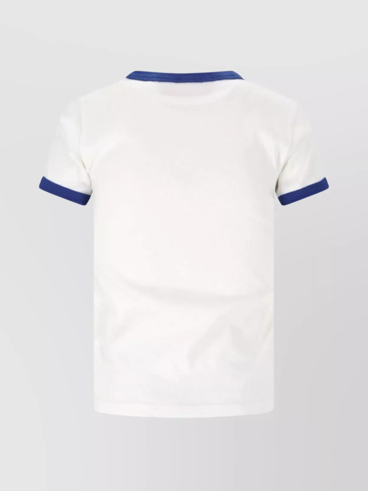 VALENTINO Crew Neck Contrast Trim In White Product Image