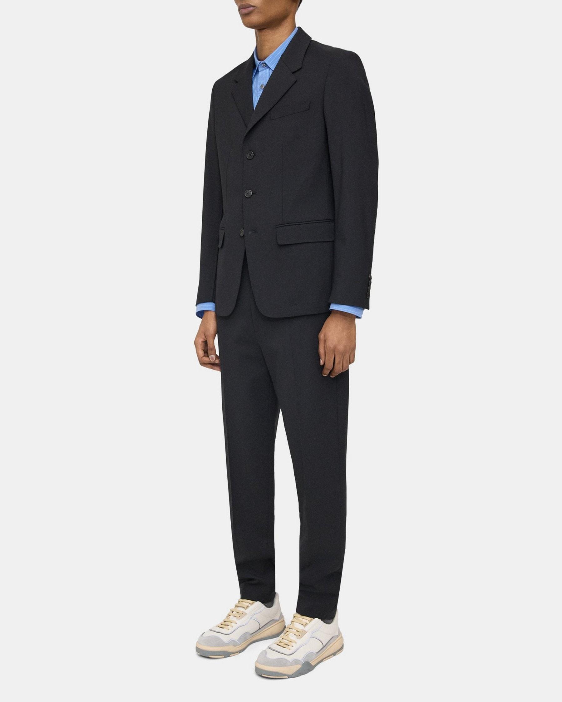 Three-Button Blazer in Wool Gabardine Product Image