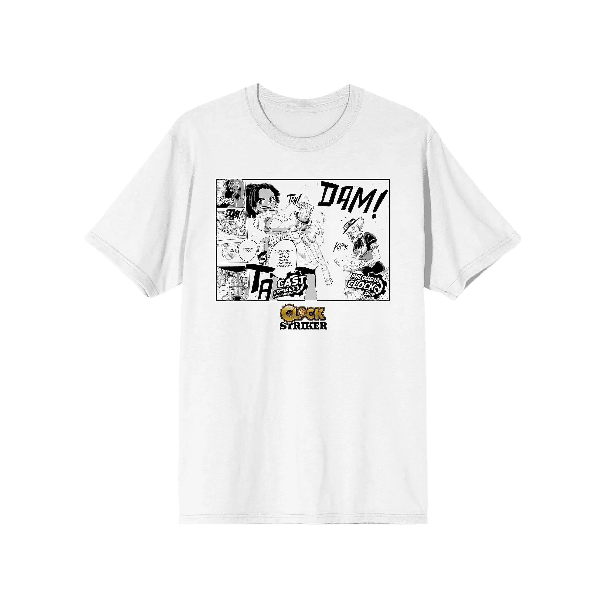 Men's Clock Striker Manga Page Graphic Tee, Size: XL, White Product Image