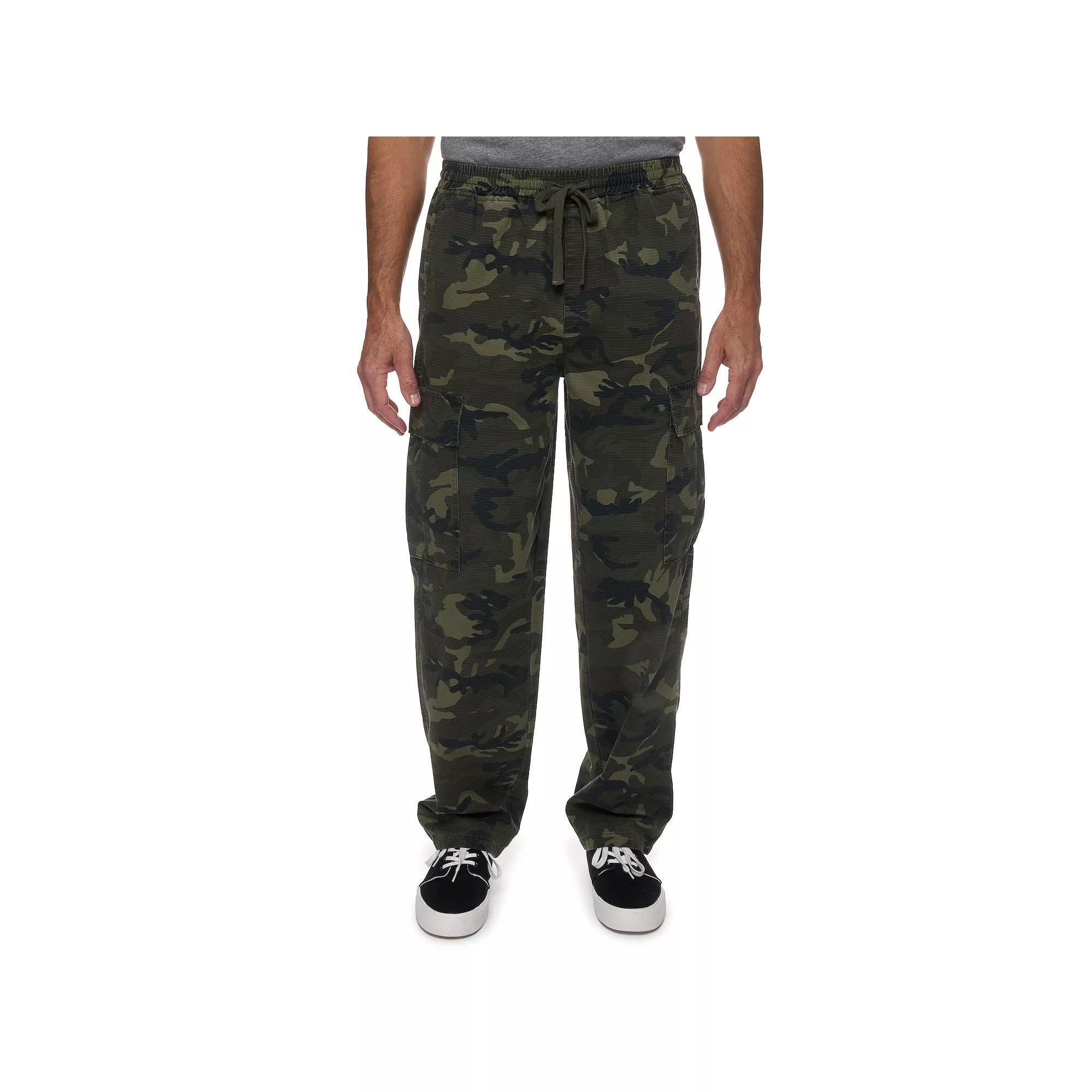 Mens Lazer Loose Fit Cargo Pants Green Camo Product Image
