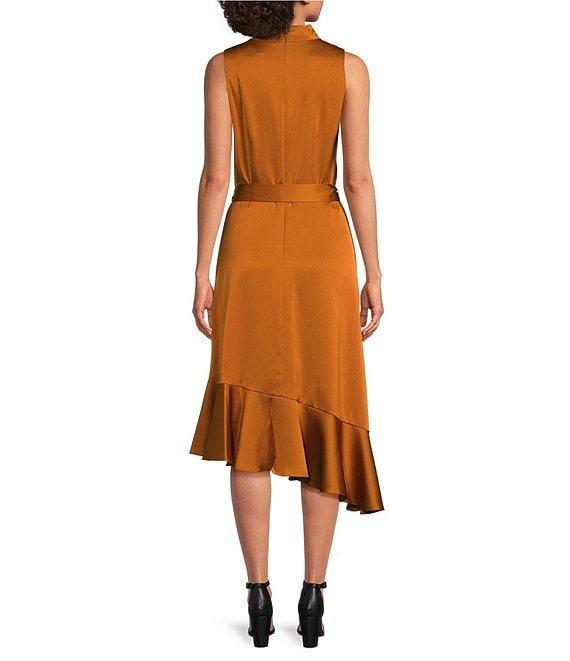 Alex Marie Annalee Satin Cowl Neck Sleeveless Midi Dress Product Image