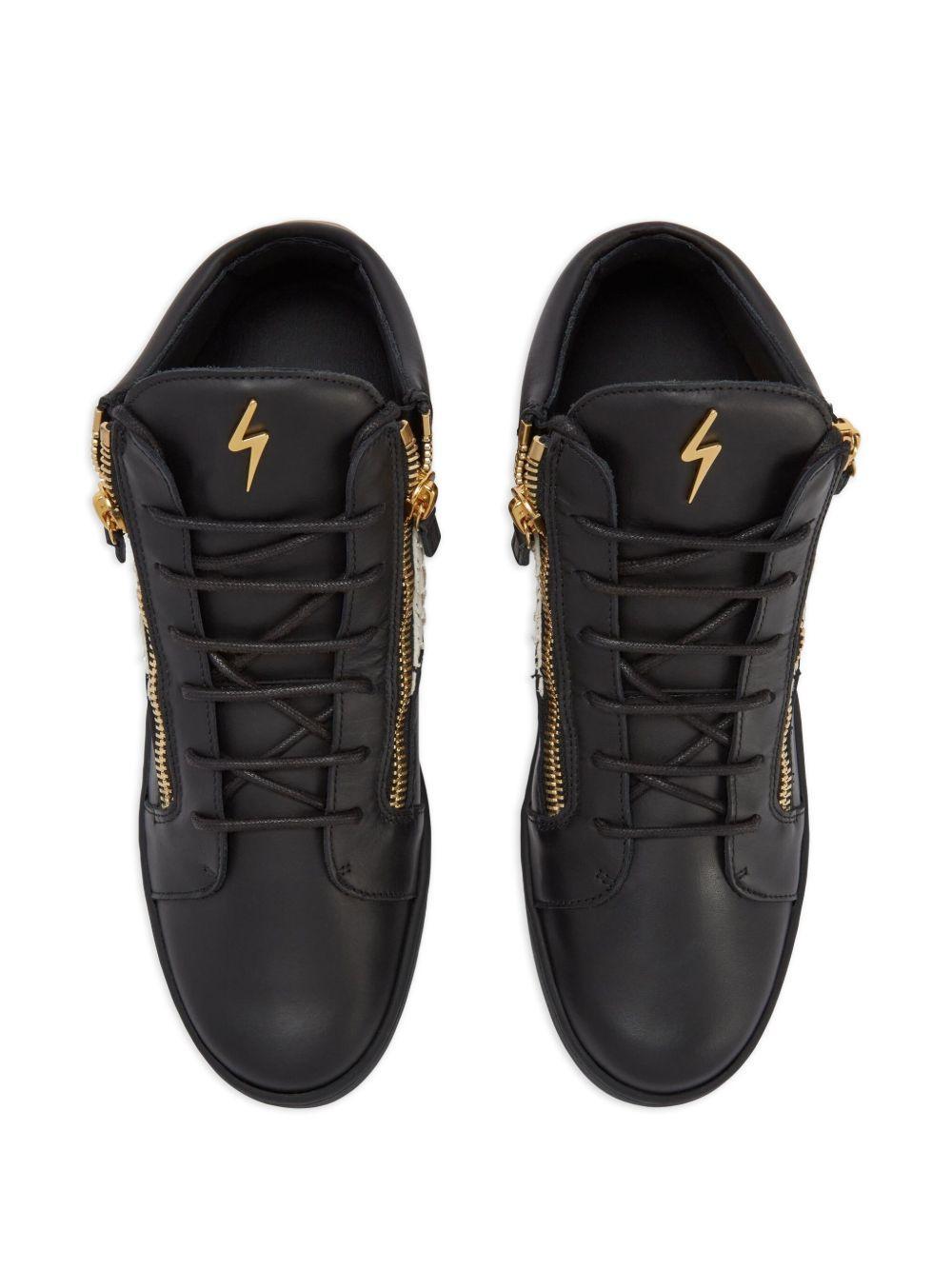 Kriss zip-fastening leather sneakers Product Image