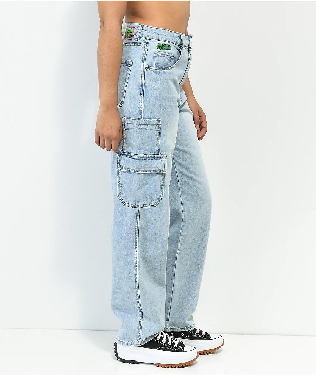 Empyre Tori Light Blue Wash Cargo Skate Jeans Product Image
