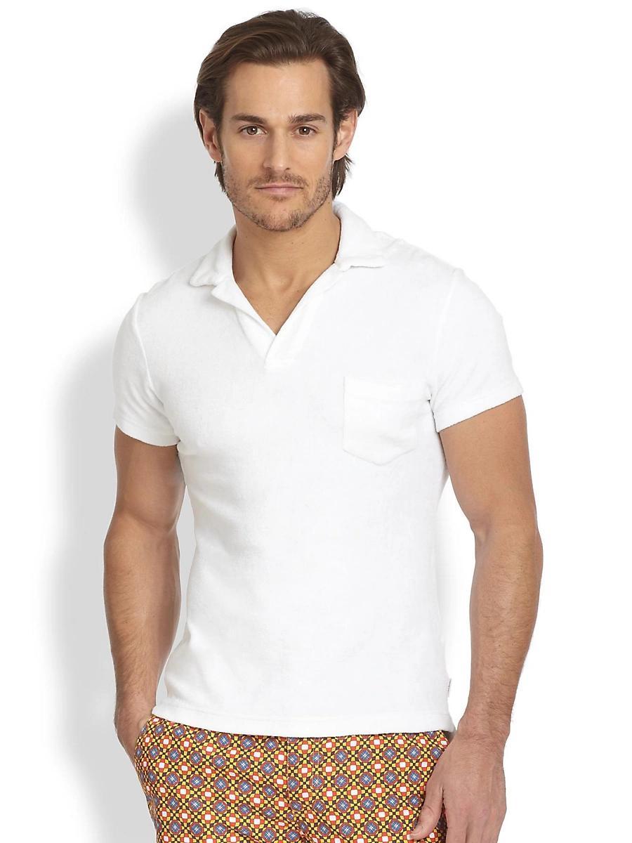 Orlebar Brown Cotton Terry Solid Tailored Fit Polo Shirt Product Image