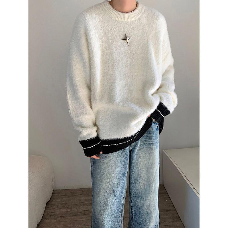 Crewneck Two Tone Sweater Product Image