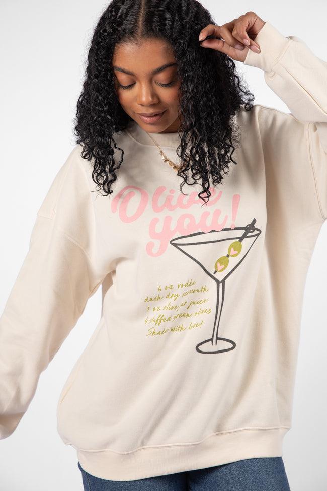 Olive You Oversized Graphic Sweatshirt SALE Product Image