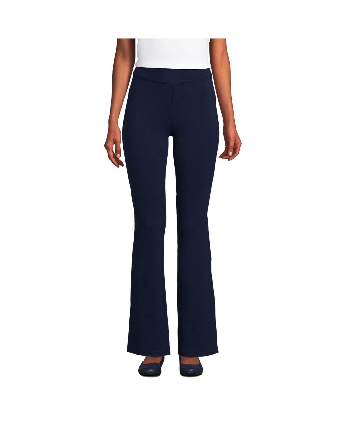Petite Lands End Starfish High Rise Flare Pants, Womens Grey Heather Product Image