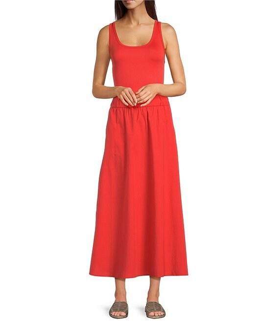 Eileen Fisher Stretch Rib Knit Scoop Neck Sleeveless Tank Product Image