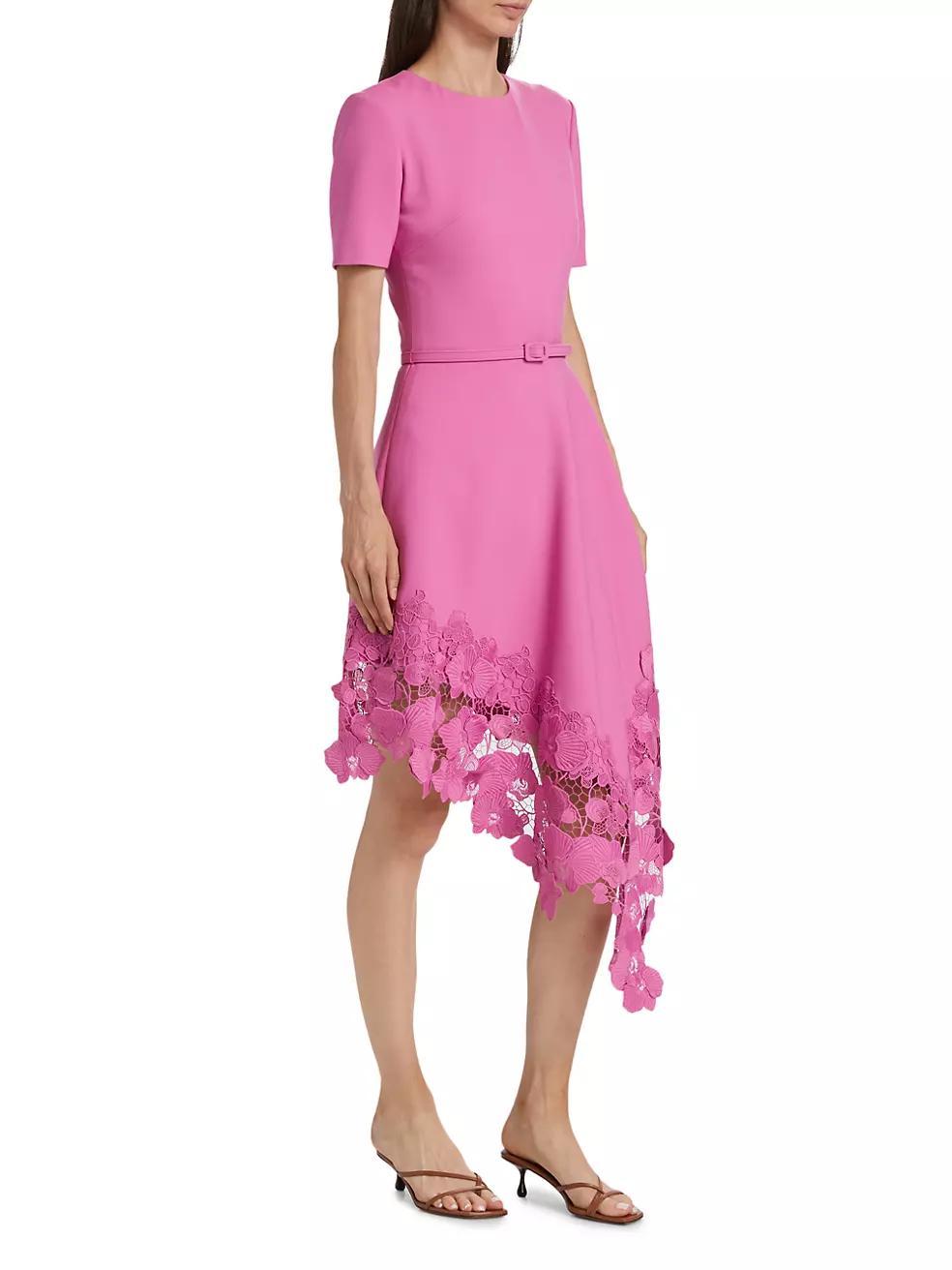 Orchid Guipure Lace-Hem Dress Product Image