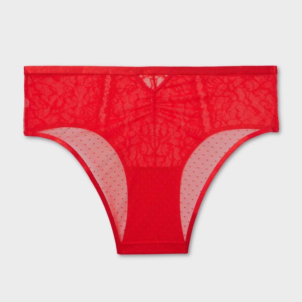 Womens Fashion Lace Cheeky Underwear - Auden Wowzer Red 4X Product Image
