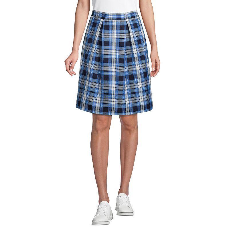 Womens Lands End Plaid Top of Knee Length Pleated Skort Product Image