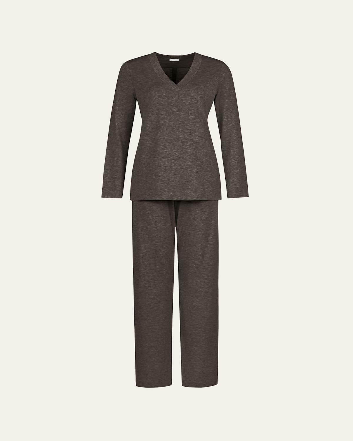 Womens Champagne 2-Piece Jersey Pajama Set Product Image