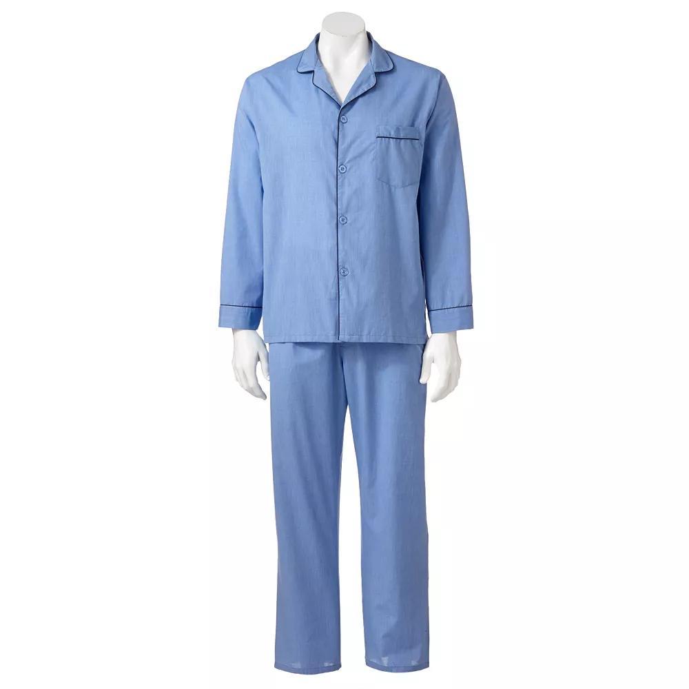 Big & Tall Hanes® Classics Pajama Set, Men's, Size: XXL Tall, Solid Blue Product Image