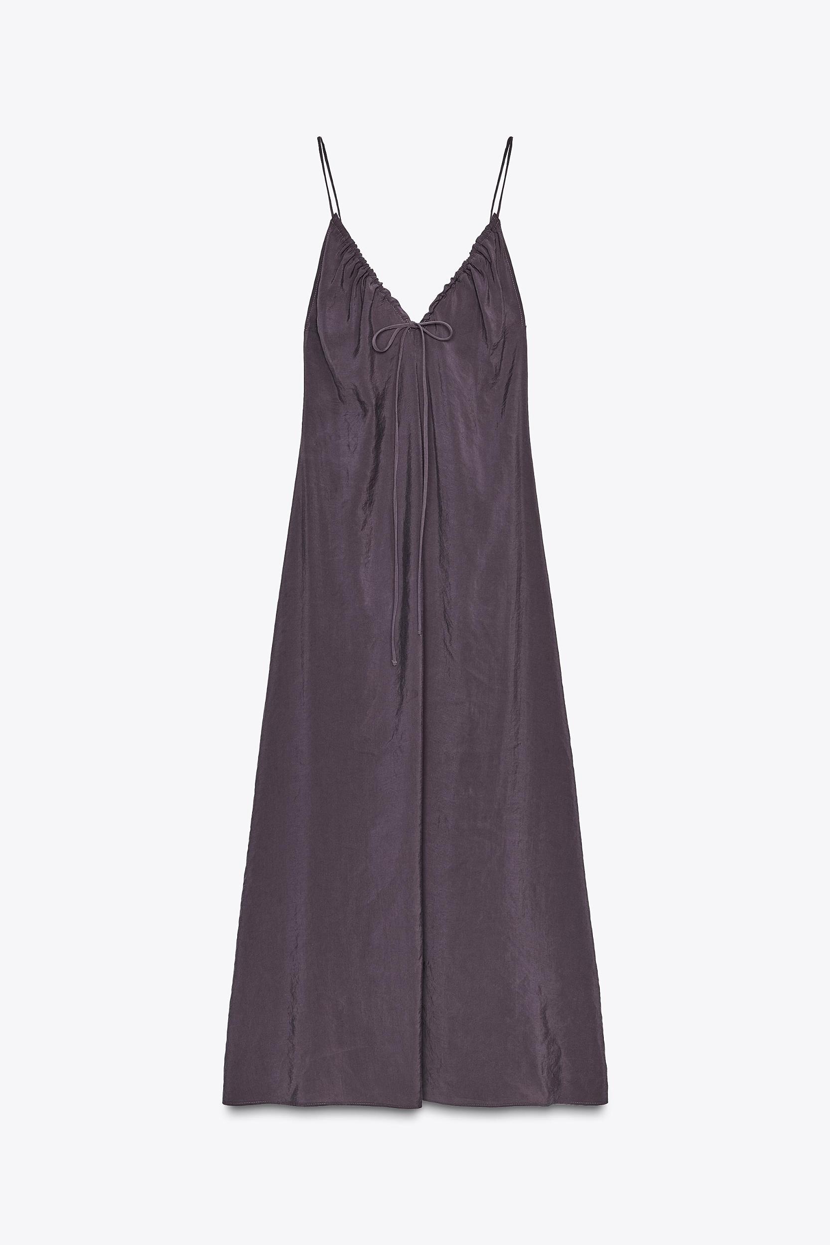 FLOWY RUFFLED V-NECK MIDI DRESS Product Image
