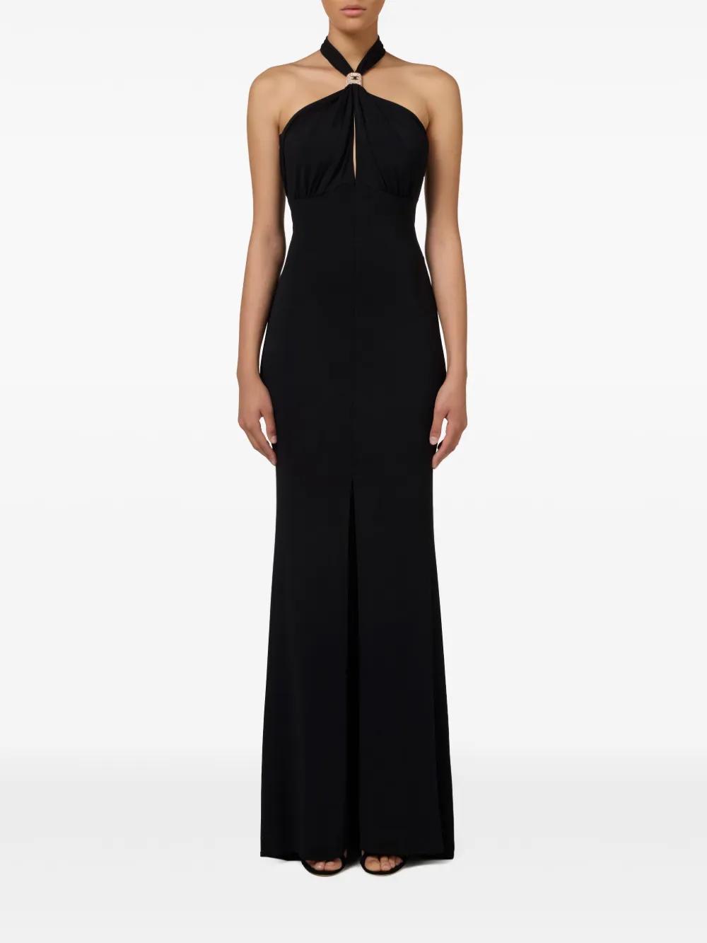 logo-plaque draped gown Product Image