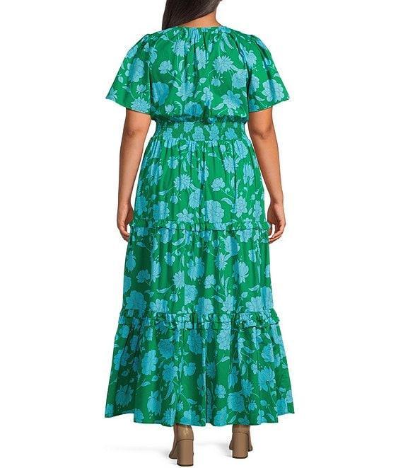 Sugarlips Plus Waterlilly Floral Palmer Poplin Maxi Dress Product Image