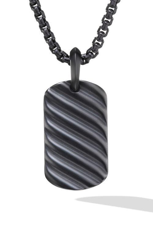 David Yurman Mens Sculpted Cable Tag in Black Titanium, 27mm Product Image