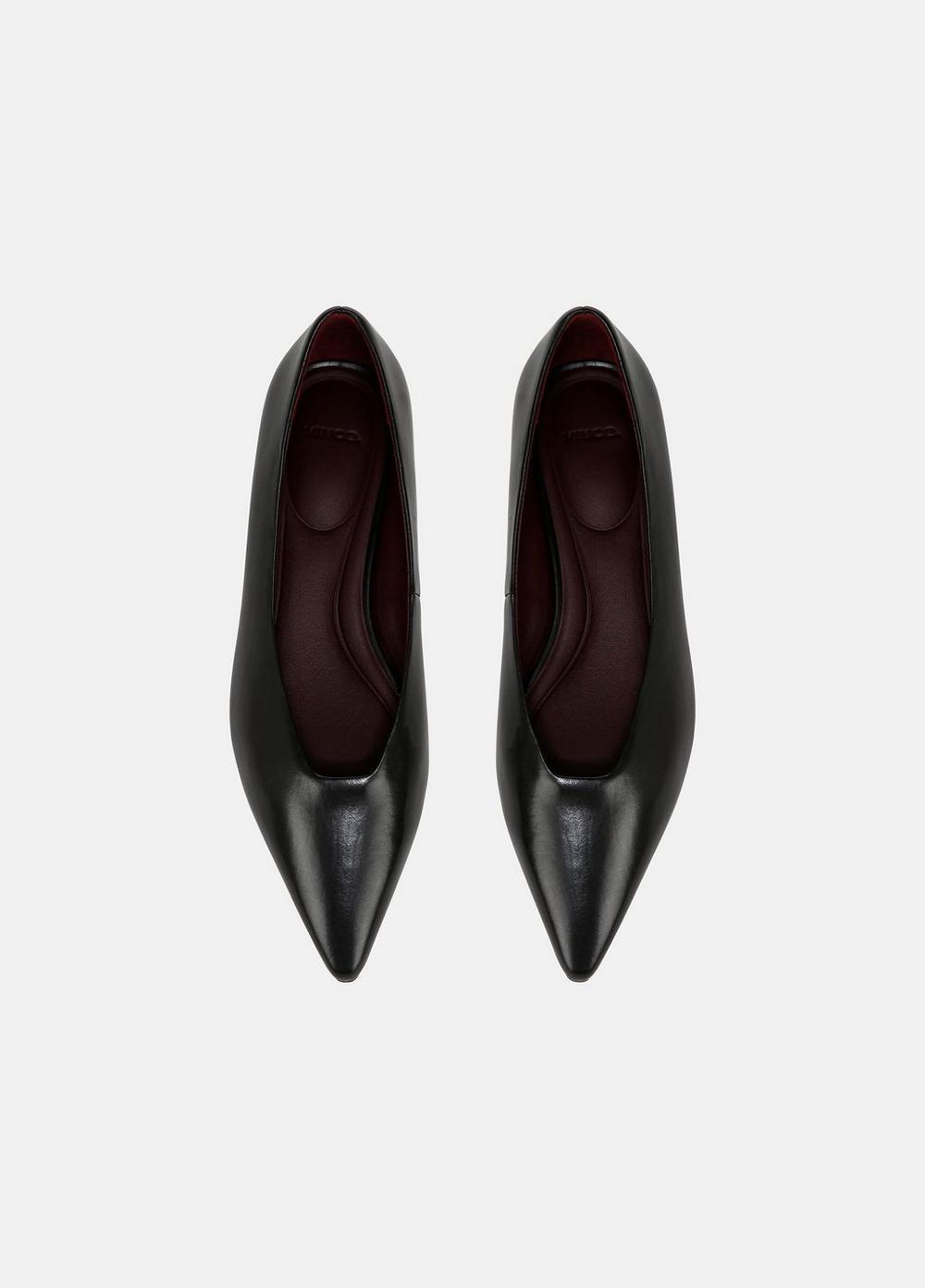 Womens Isabel Leather Flat, Black, Size 8 Vince Product Image