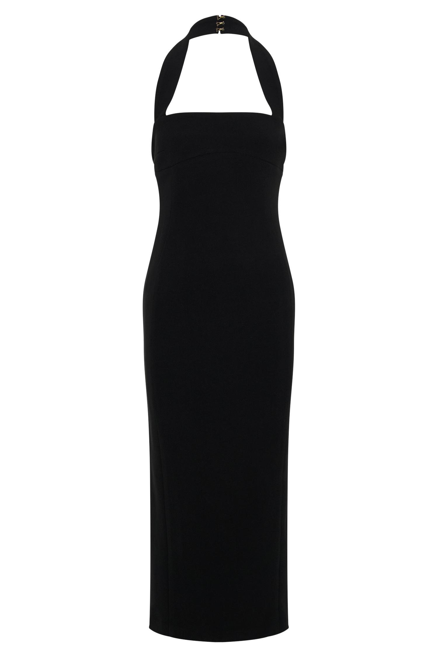 Amelita Suiting Halter Midi Dress - Black Product Image